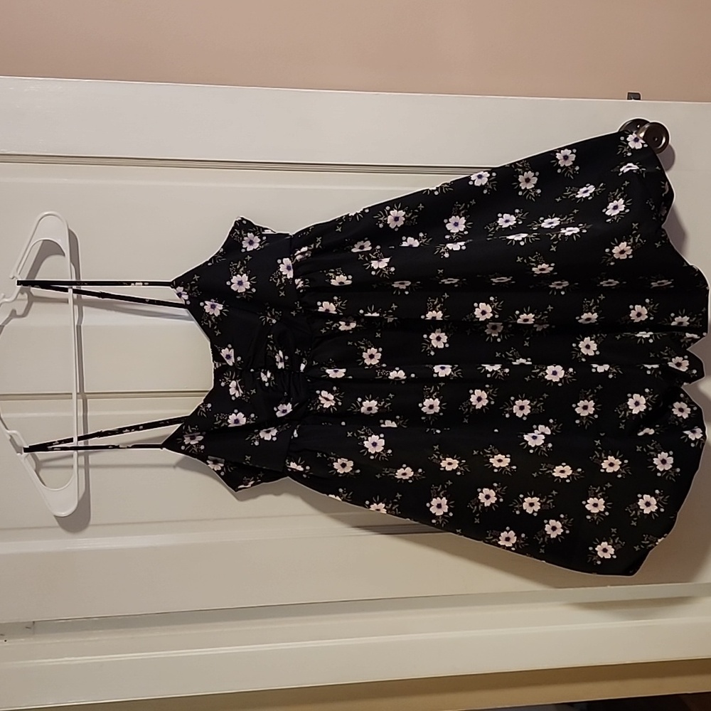 Free People Black Floral Mini Dress